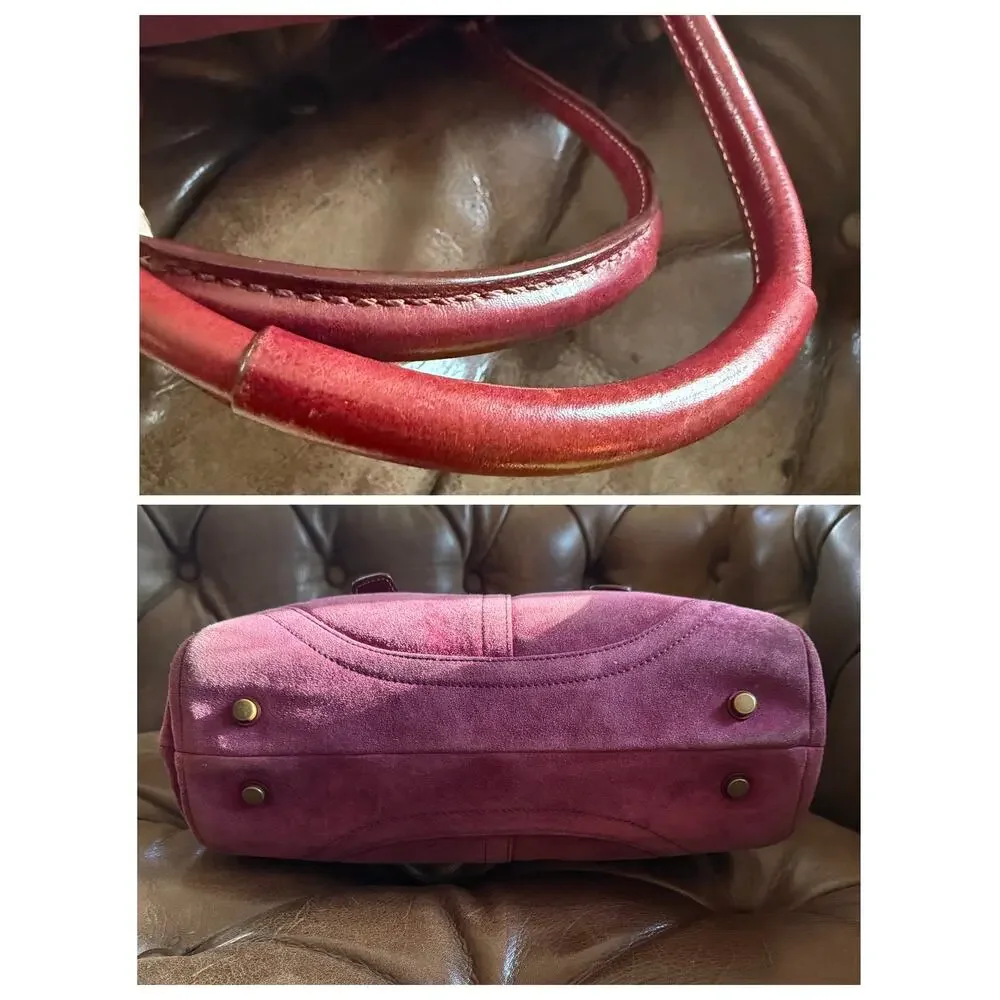 Vintage Coach Soho Suede Flap Satchel 9674 Raspberry Pink Y2K 2004